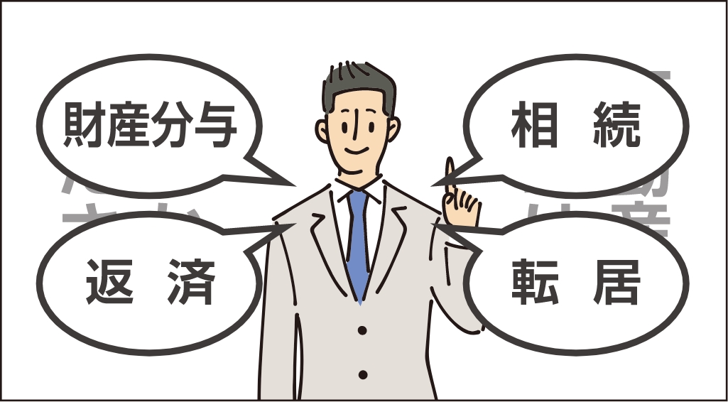 財産分与、相続、転居